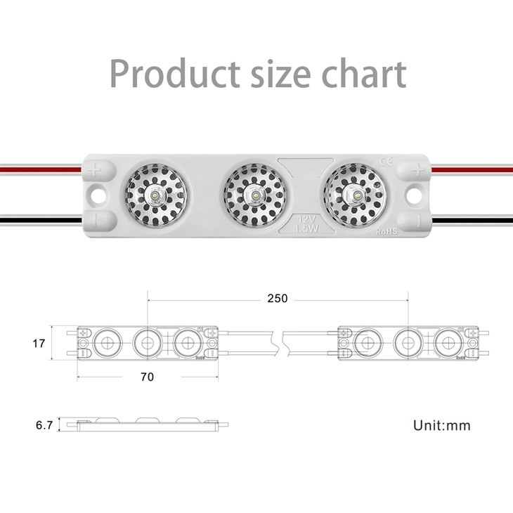 High Efficiency 3 led Module 1.5W