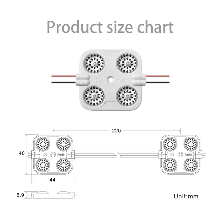 High Efficiency 4 Led Module 2W