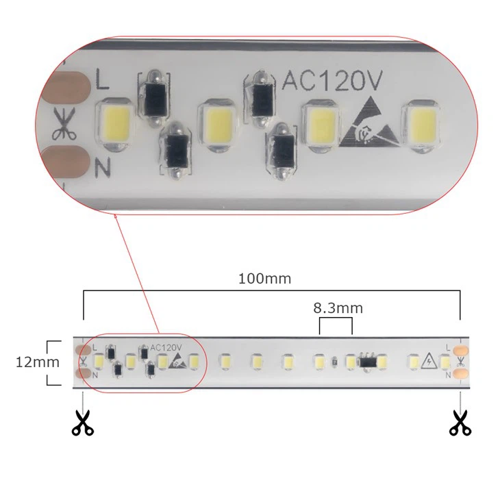 High Voltage LED Strip 120 LED