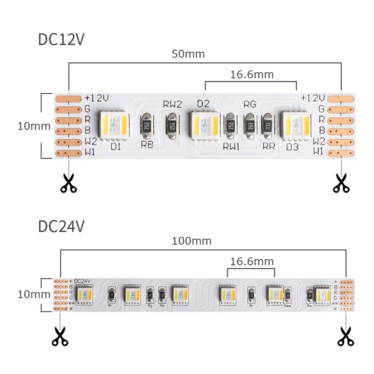 5050 rgb led strip size
